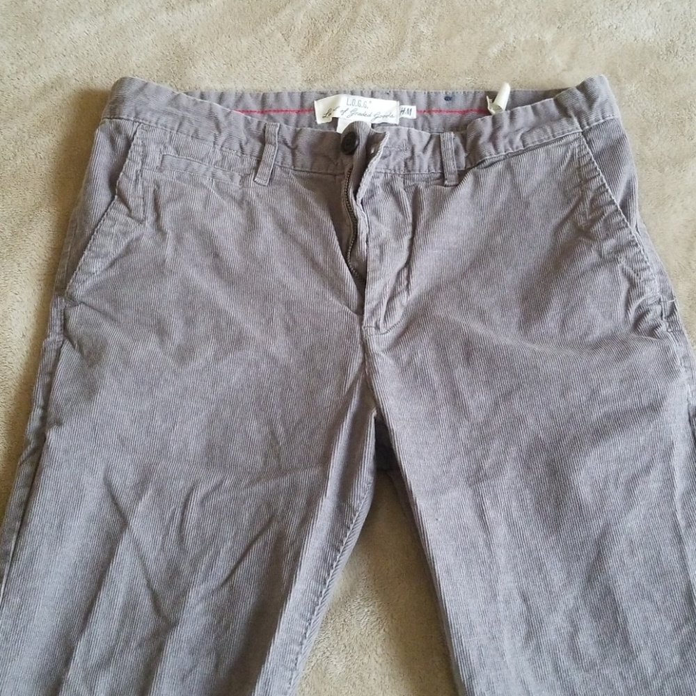 H&M Gray Corduroy Pants - Skinny Fit (32×32)